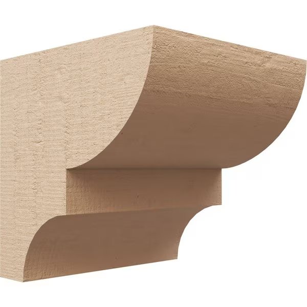 10in. W x 10in. D x 10in. H Series 1 Wide Ridgewood Rough Cedar Woodgrain TimberThane Corbel, Tan, Ekena Millwork, Mfr#: CORUR10X10X10RIDRCPR